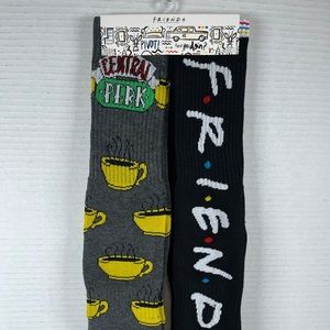 FRIENDS Socks 2 Pair TV Show Central Perk Logo Licensed